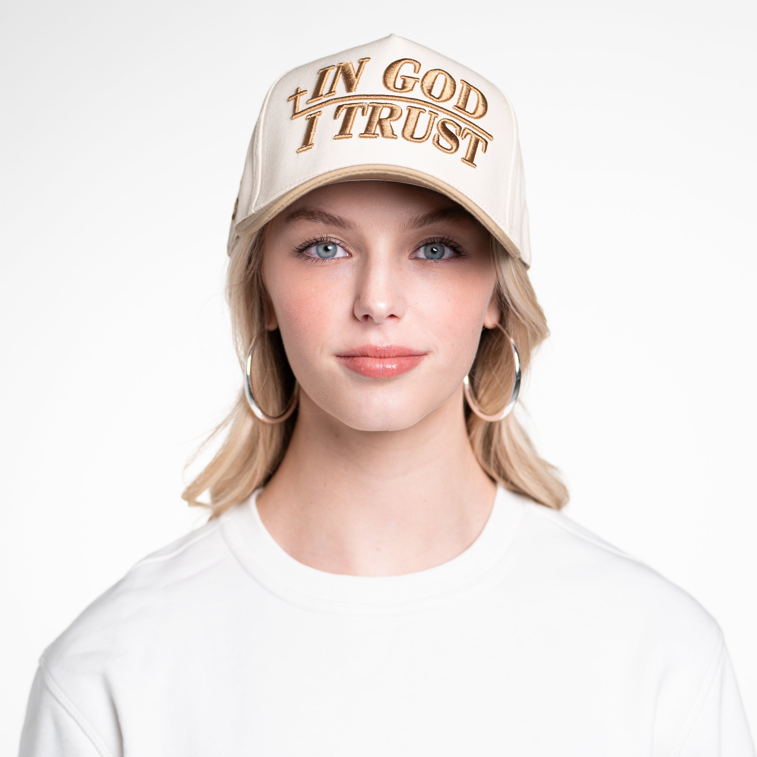 IN GOD I TRUST SNAPBACK - CREME/TAN
