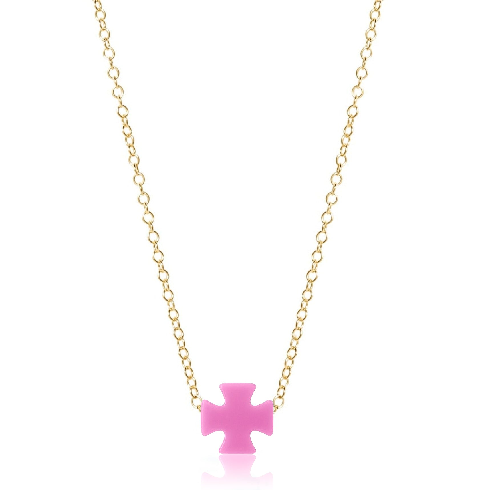 16” Cross Necklace Gold - Cornerstone Cross (Black)